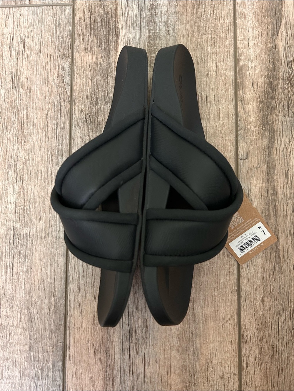 Olukai Ani Slide Beach Sandals Women’s Size 7 Lava Rock Black Comfort NWT - Picture 4 of 6